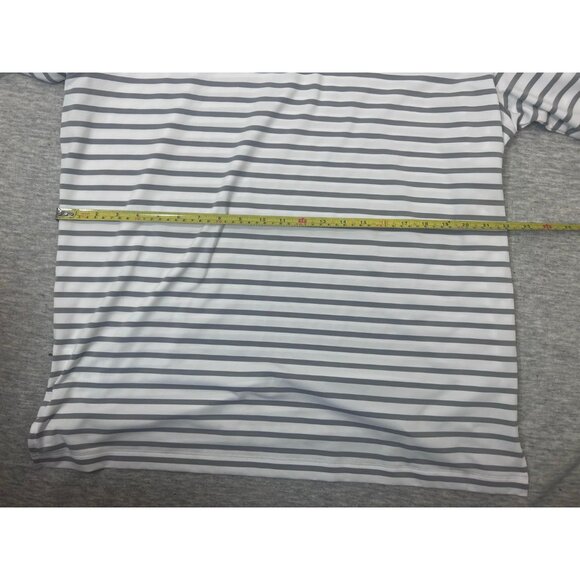 Columbia Golf Polo Shirt Men's Size XL White Gray Striped Causal Short Sleeve - Picture 7 of 7